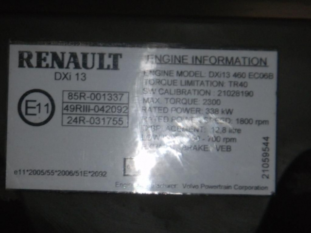 Двигатель в сборе Renault magnum 460dxi E5