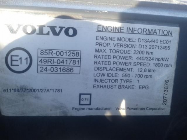 VOLVO FM двигатель D13A440 440KM