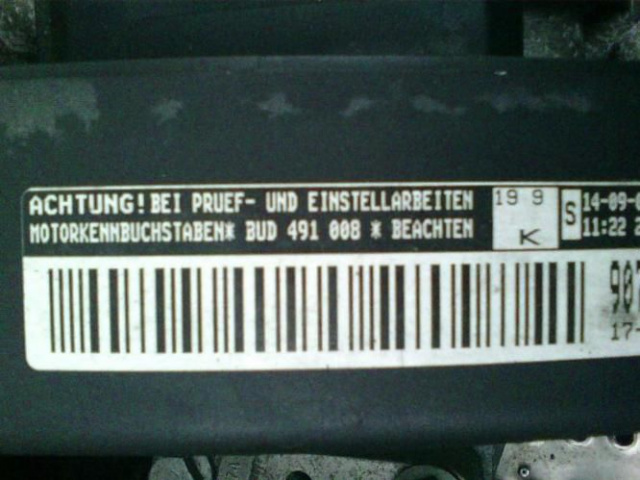 Двигатель VW SEAT SKODA 1.4 16V 80 KM BUD