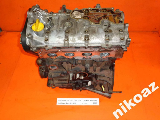 RENAULT LAGUNA II 1.8 16V 03 120KM F4P775 двигатель