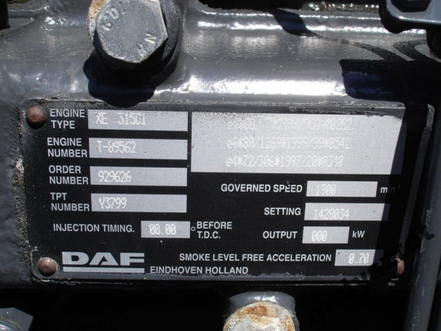 DAF CF XF 85.480 01 EURO 3 двигатель XE315C1 в сборе