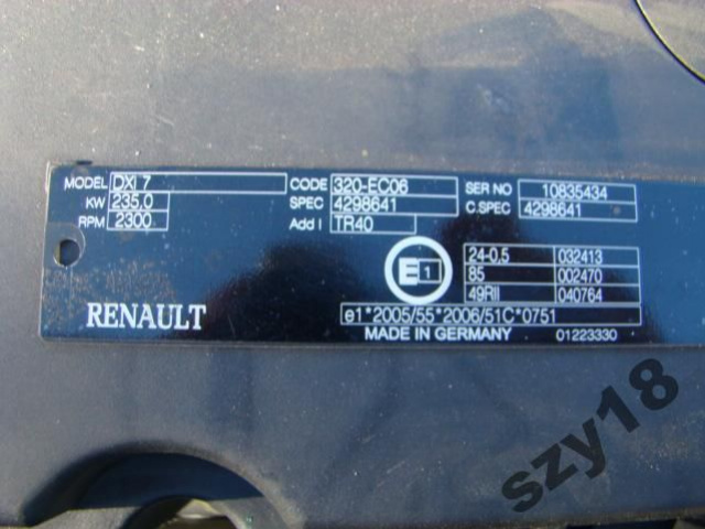 Двигатель Renault DXI 7 - новый !! premium midlum
