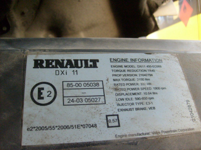 Двигатель в сборе RENAULT PREMIUM 450DXI W машине E5