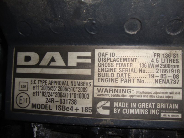 Двигатель + коробка передач DAF LF 45-180, 2008г..NOWE