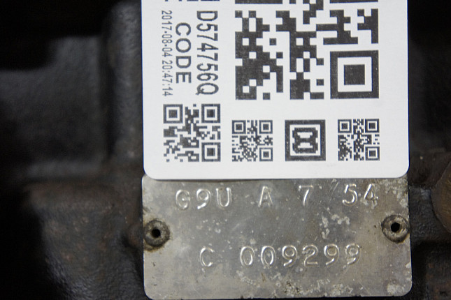 Номер двигателя и фотография площадки Opel G9U 754