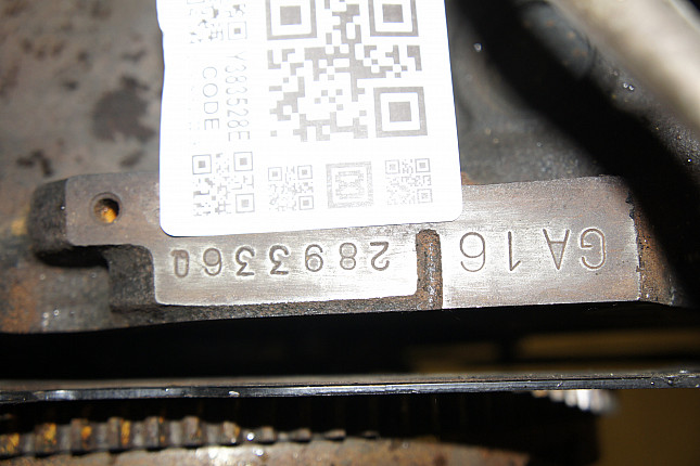 Номер двигателя и фотография площадки Nissan GA16DE