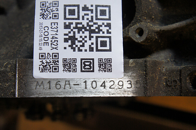 Номер двигателя и фотография площадки Suzuki M16A