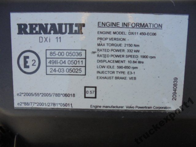 RENAULT PREMIUM 450 DXI E5 двигатель в сборе