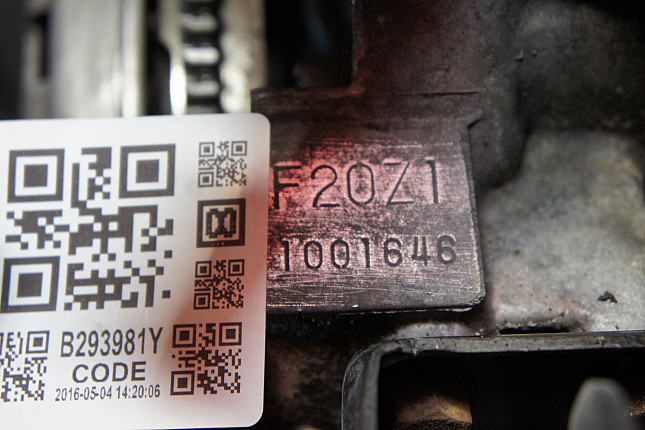 Номер двигателя и фотография площадки Honda F20Z1