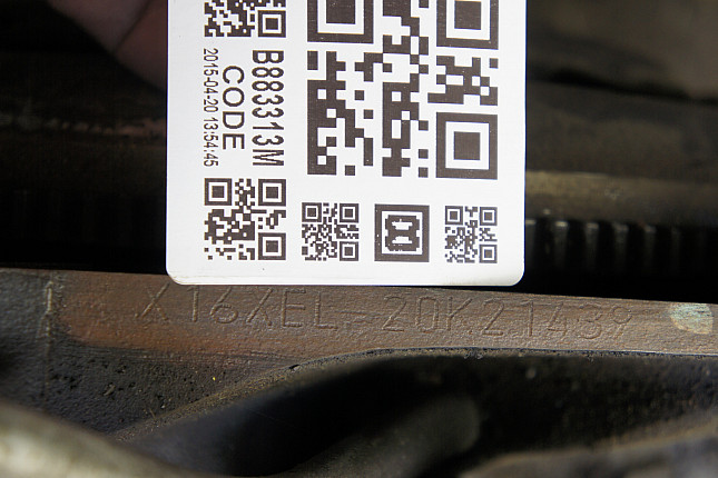 Номер двигателя и фотография площадки Opel X 16 XEL