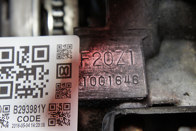 Номер двигателя и фотография площадки Honda F20Z1
