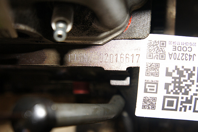 Номер двигателя и фотография площадки OPEL C 16 NZ
