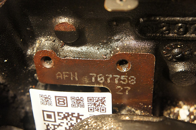 Номер двигателя и фотография площадки AUDI AFN