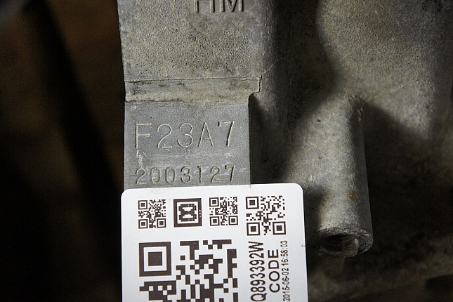 Номер двигателя и фотография площадки Honda F23A7